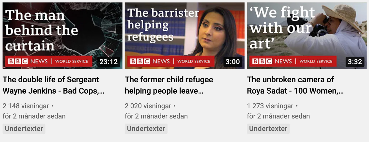 bbc news thumbnails på youtube