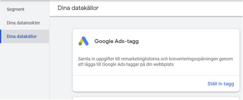 Google Ads-tagg