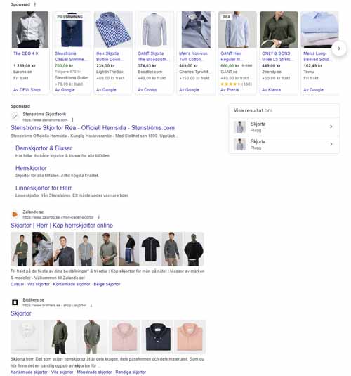 Google shopping exempel
